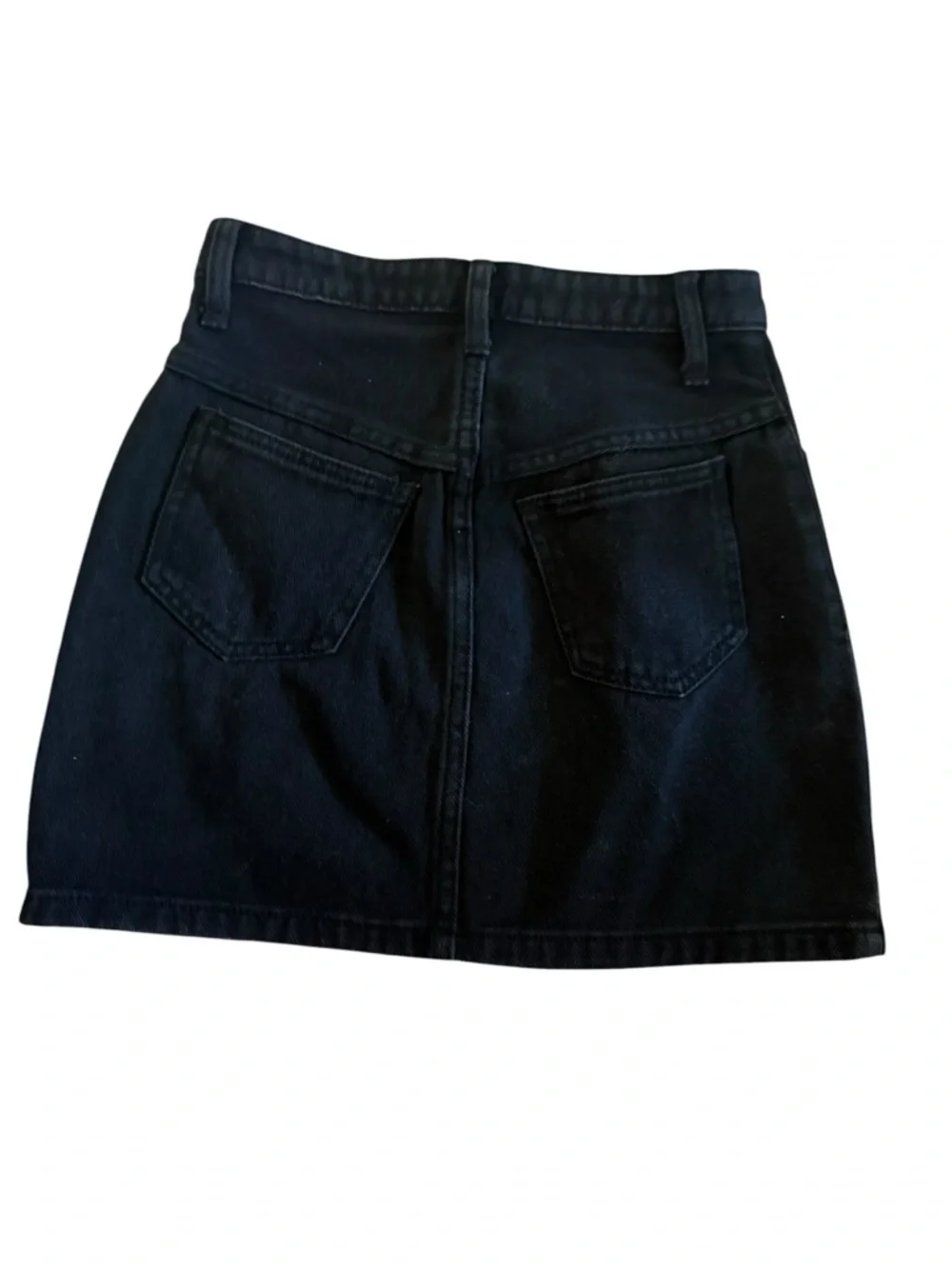 J. Galt Black Button-Front Mini Skirt